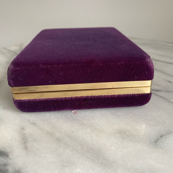 Vintage jewelry case - travel case, purple jewelry box - Picture 3 of 8